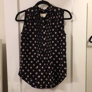Kate Spade New York 100% Ditzy Pleated Silk Top